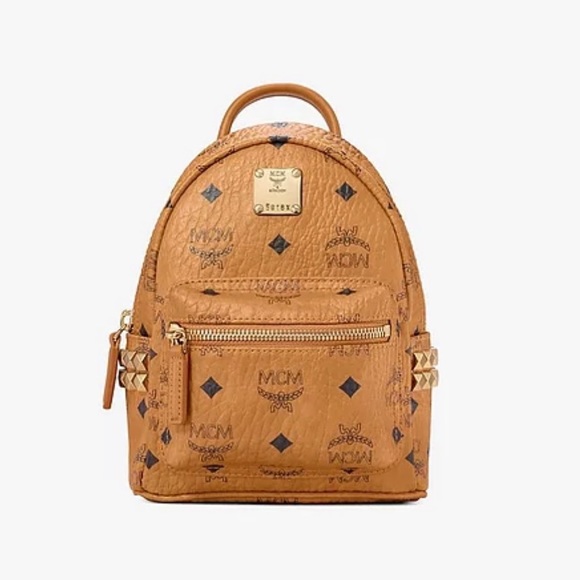 MCM Handbags - Like New MCM Mini Stark Bebe Boo Backpack Visetos Cognac